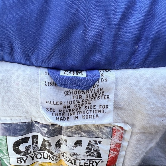 Rad Vintage 80s 90s Unisex Snowsuit Blue Checkered Striped Colorblock 24 mos - Picture 8 of 9